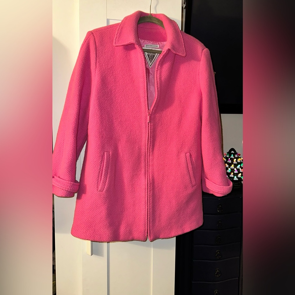 Vintage 80’s/90's Marvin Richards Pink Wool Peacoat